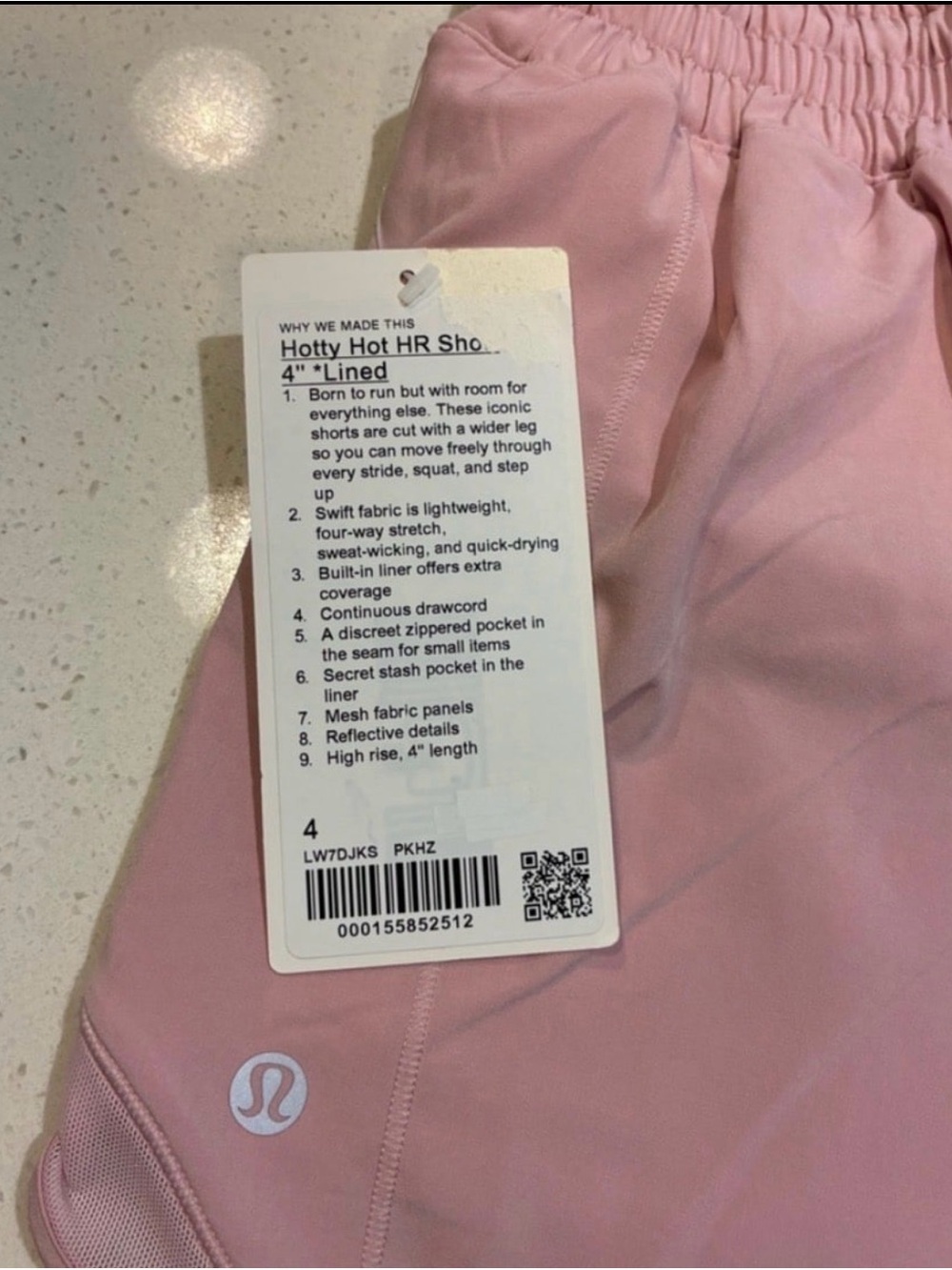 NWT Lululemon Hotty Hot HR long pink haze size 4